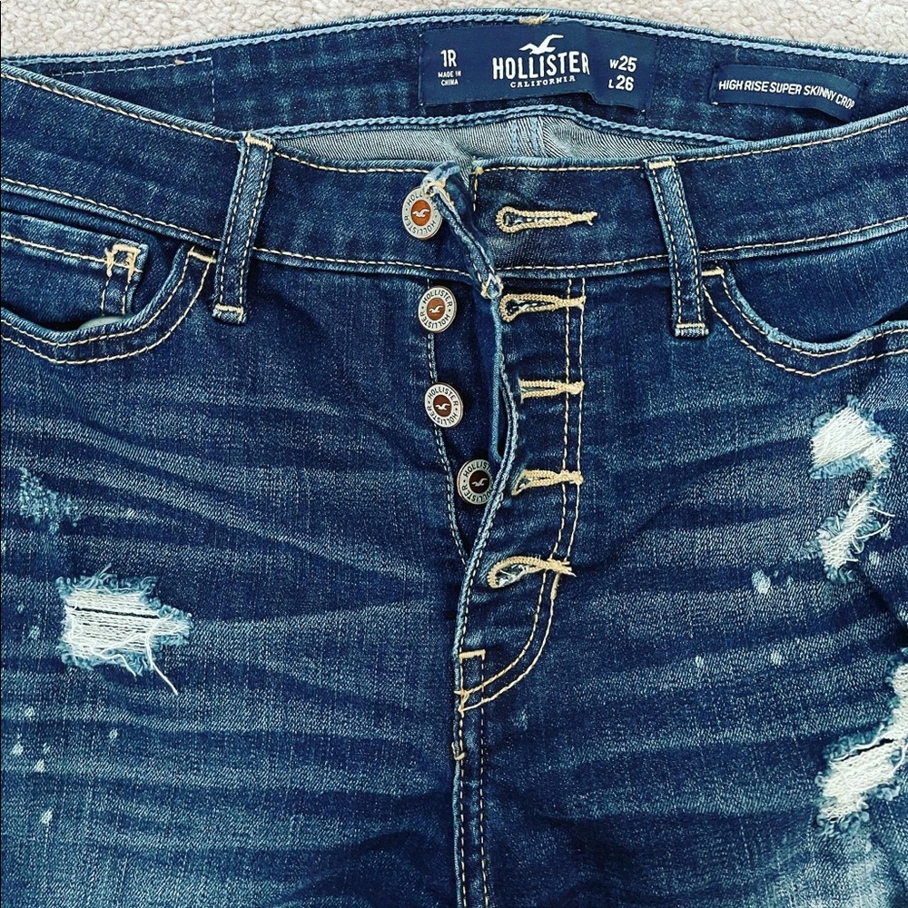 hollister high rise super skinny crop